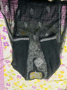 Chiffon Chikenkari Work Kurta