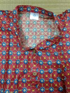 Red Colour Cambridge Cotton Kurti