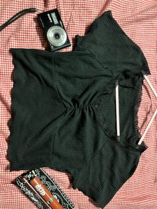 Black Y2K Lace Camisole Top