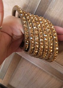 Set of 7 (Zircon) American Diamond Golden Champagn