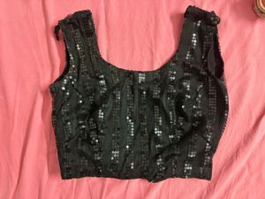 Sparkling Black Sequin Blouse
