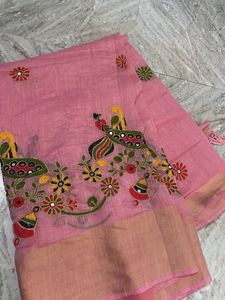 Beautiful Pink Embroidered Saree