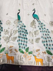 sequined embroidered lehanga choli peacock pattern