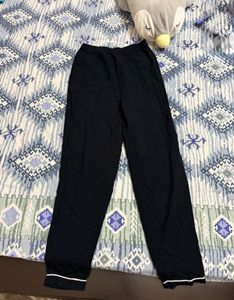 Black Pajama Set with White Piping