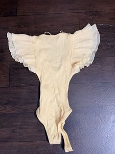 Sheer Sleeve Ribbed Bodysuit