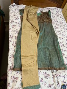 Embellished Teal Kurta set with dupatta