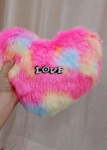 Heart-Shaped Fuzzy Throw Pillow