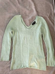Green V-Neck Top