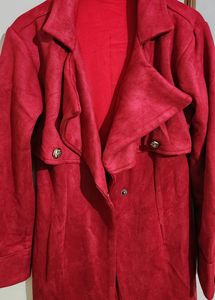 Gorgeous Red Suede Party Coat