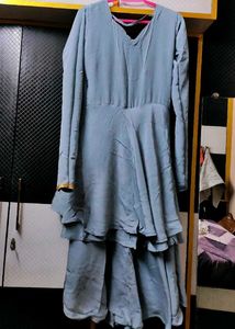 Blue Tiered Kurta Set