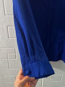 Royal Blue Button-Up Blouse