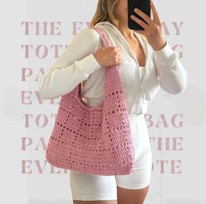 Chic Crochet Mesh Tote Bag