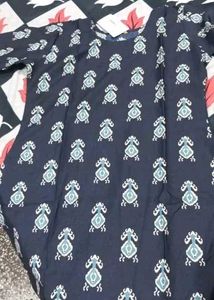 Stylish Navy Blue Printed Kurta