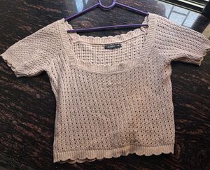 Crochet Square Neck Top
