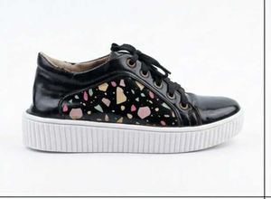 Chic Black Sneakers with Colorful Accents