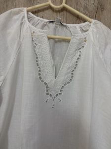 Chic White Broderie Anglaise Dress
