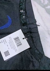 brand new Black Kurta with Blue Motif &amp; Sequins