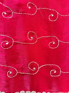 Jimmy Choo Red Handwork Saree