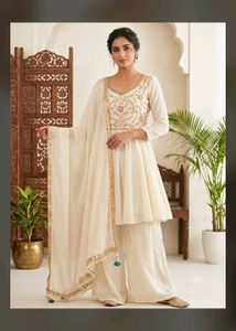 frock plazo set in off white #beautifull#dress #fr
