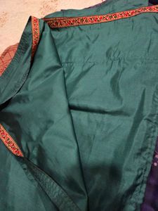 green silk saree