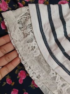 Striped Tank Top with Lace Trim