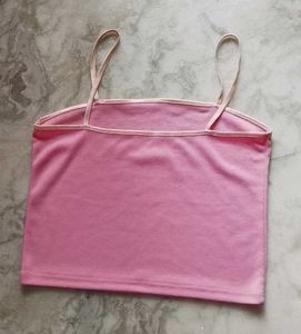🩷cute Pink Spaghetti Strap Crop Top