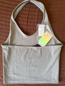 Ribbed Halter Neck Crop Top