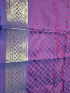 Elegant Purple &amp; Gold Saree blouse Piece