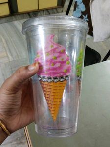 Big Glass With Straw Hole.
