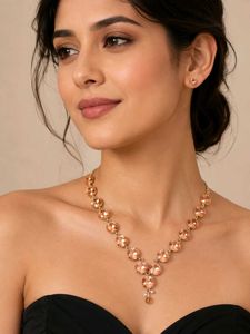 Elegant Crystal Necklace & Earring Set