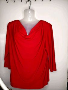 Beautiful Cowl Neck Red Blouse♥️