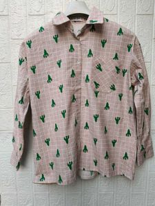 New with tag Cute Cactus Print Button-Up Shirt