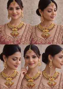 Stunning Indian Traditional Gold Necklace Set