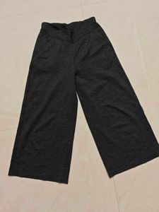 Comfortable Dark Grey Wide-Leg Pants
