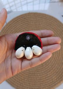 Ethnic fabric Shell Earrings
