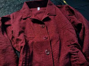 Stylish Maroon Jacket / top for layering