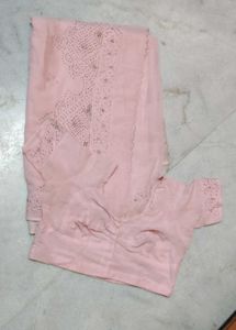 Elegant Pink Saree with Blouse