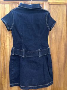 Denim button up mini dress