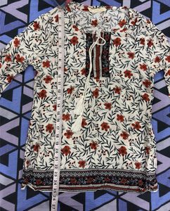 Boho Floral Print Tunic Top