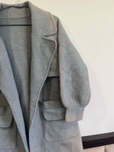 Elegant Grey Wool Blend Coat