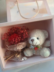 Teddy Bear Gift Set with Flowers