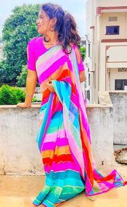 lehriya multicolour party wear saree .only cash...fix prices..0