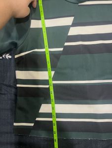 Zara Striped Mock Neck Top