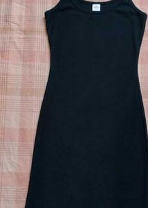 Sleek Black Spaghetti Strap Dress