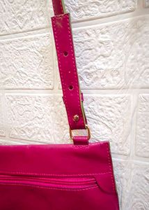 leather cut out sling bag