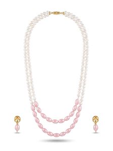 Elegant Pearl Necklace &amp; Earring Set
