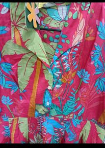 Vibrant Tropical Print Midi Dress