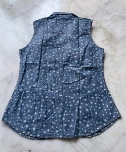 👕 Denim Star Print Sleeveless Shirt 👕