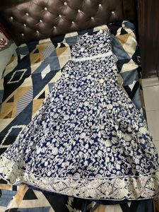 Elegant Navy Embroidered Lehenga Skirt