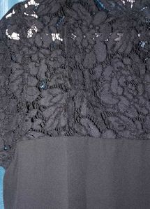 Mango Black Lace Top